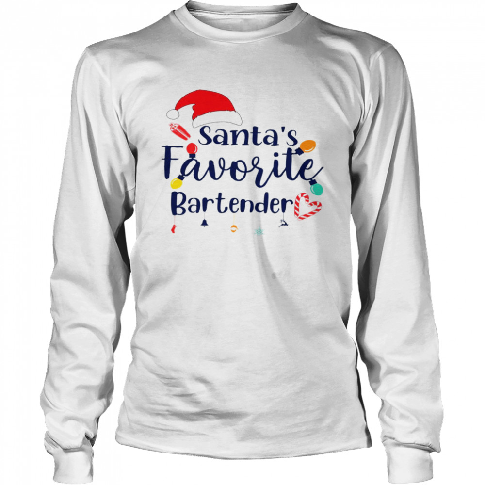 Santa’s favorite bartender shirt Long Sleeved T-shirt