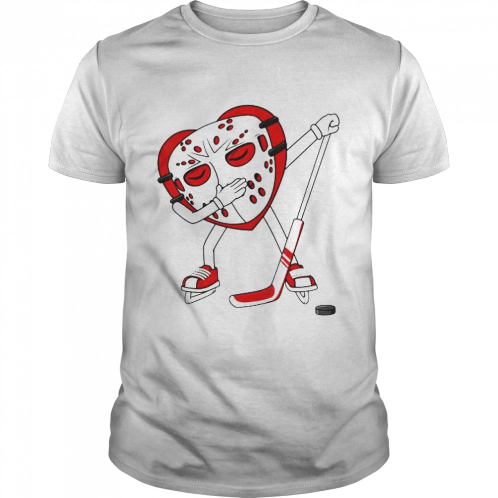 Valentines day dabbing heart hockey shirt Classic Men's T-shirt