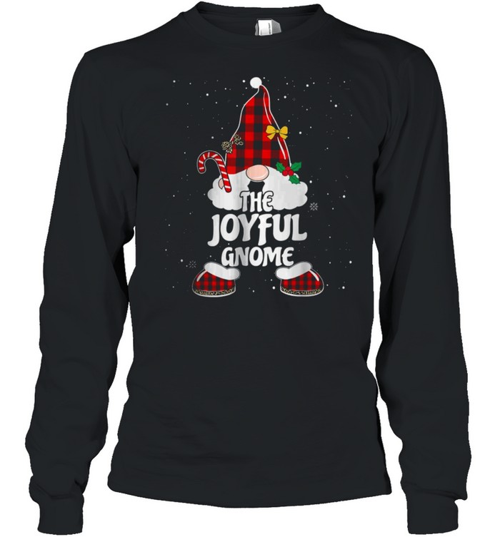 Joyful Gnome Buffalo Plaid Matching Family Christmas Pajama T- Long Sleeved T-shirt