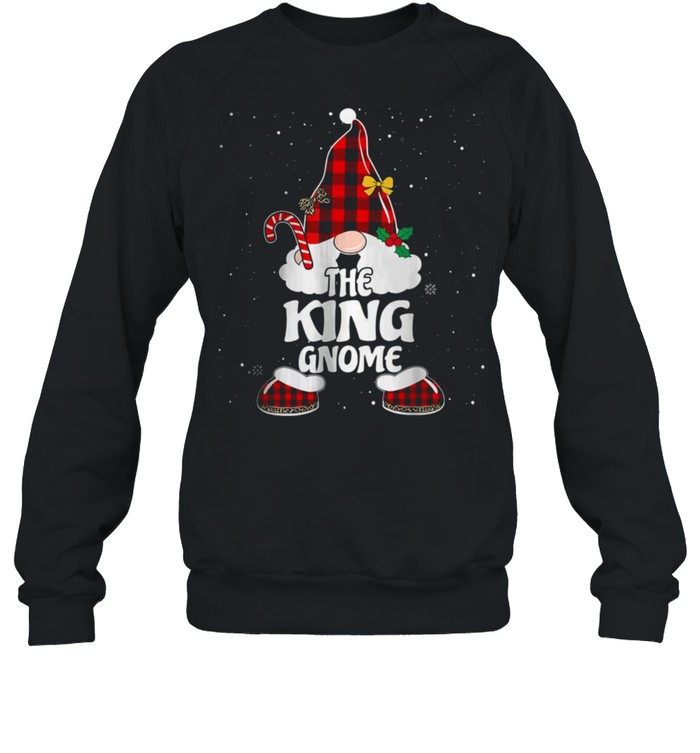 King Gnome Buffalo Plaid Matching Family Christmas Pajama T- Unisex Sweatshirt