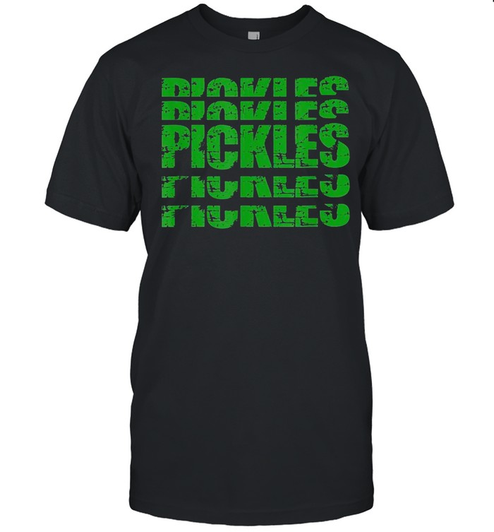 Pickle Fan Retro Vintage Stacked Letters Pickles Meme  Classic Men's T-shirt