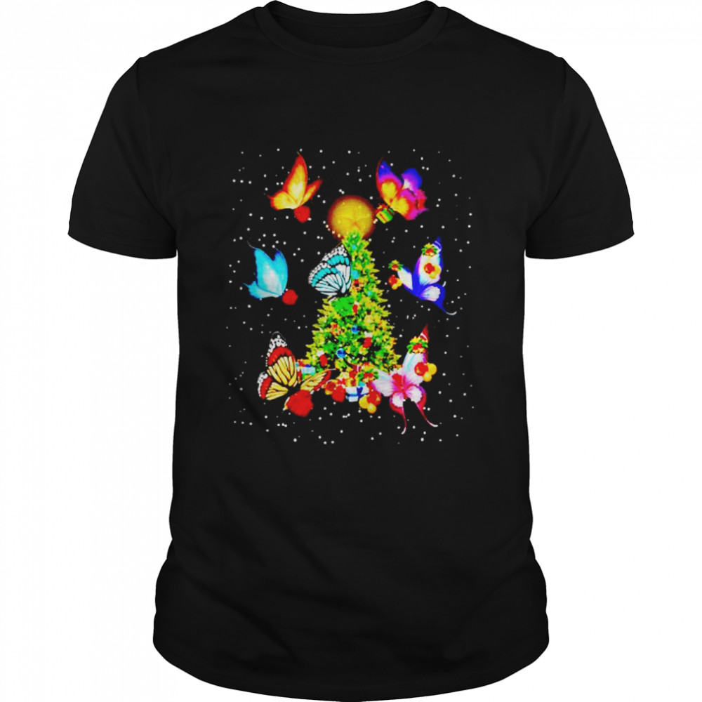 butterfly with Christmas tree gift shirt Classic Men's T-shirt