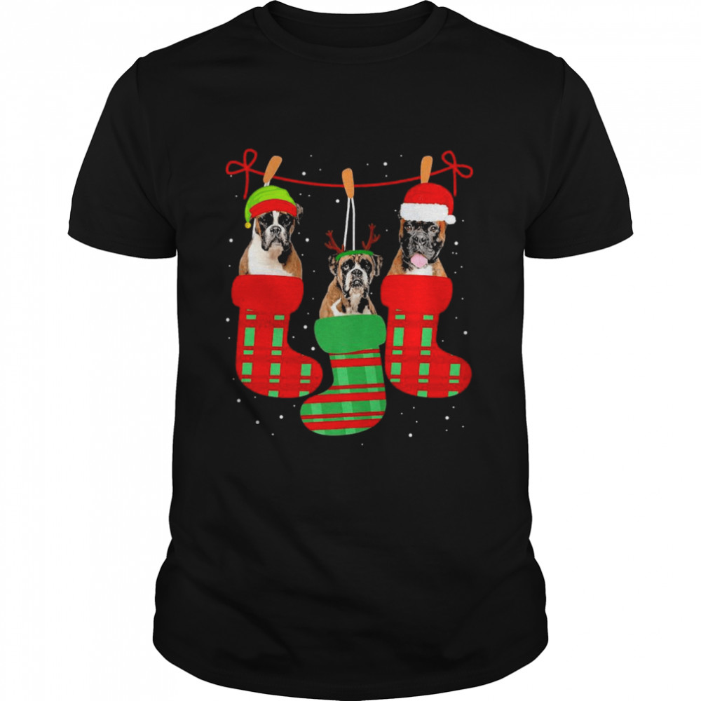 Dog Boxer Christmas Socks Xmas Pajama Pet Puppy Shirt