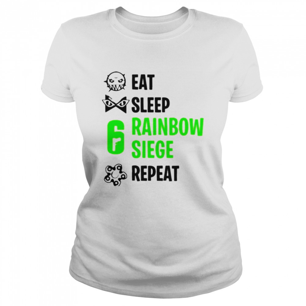 Eat sleep rainbow siege repeat shirt Classic Women's T-shirt