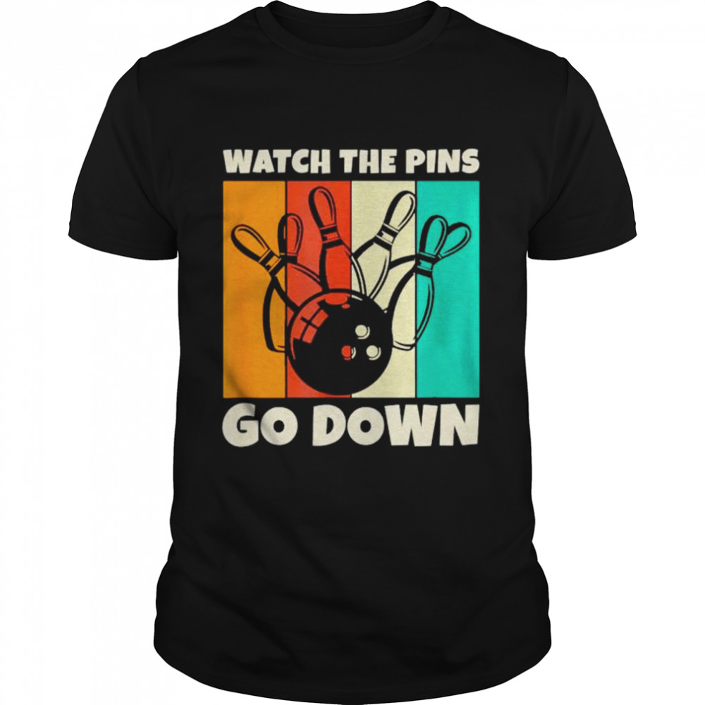Top bowling watch the pins go down vintage shirt Classic Men's T-shirt