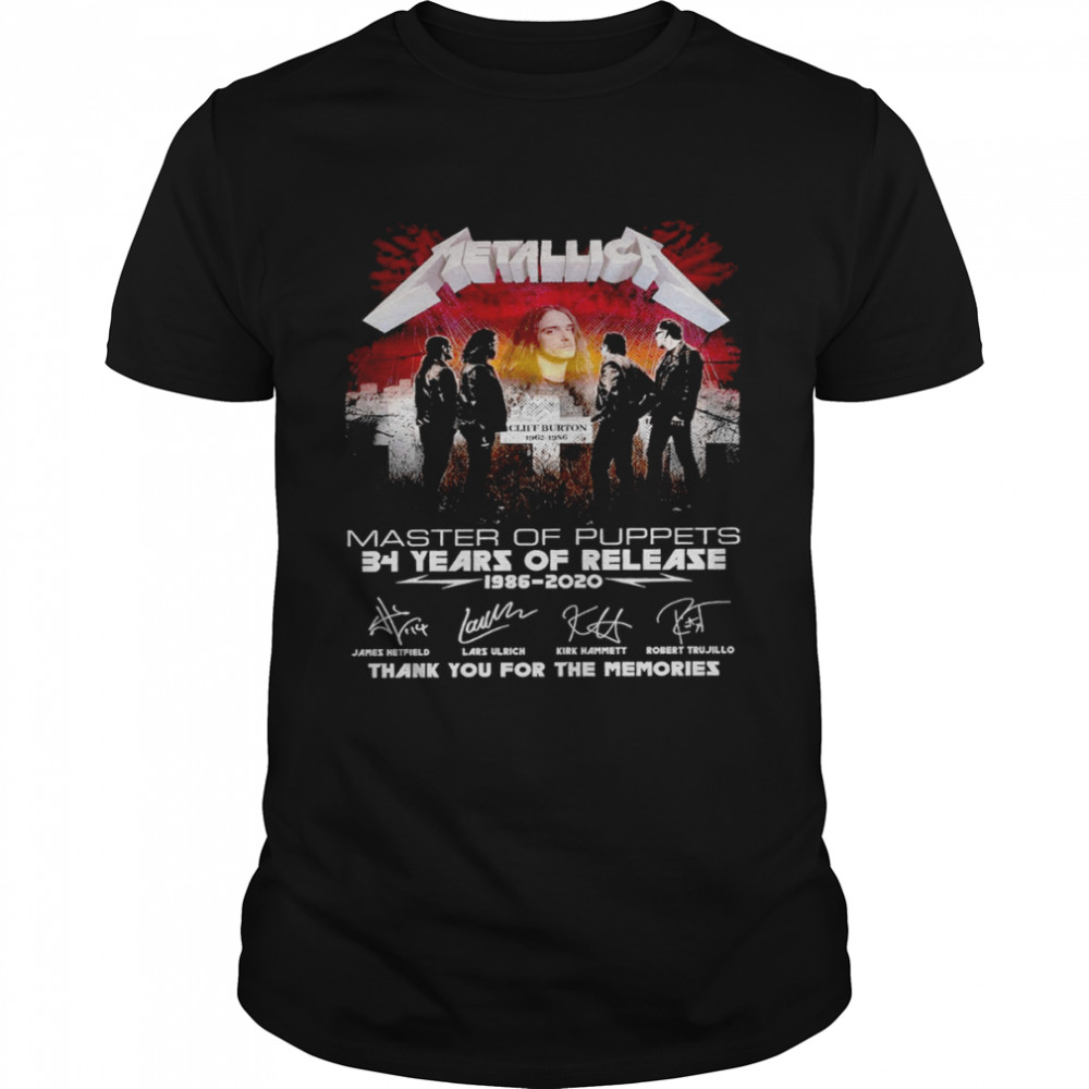 Metallica master of puppets 34 years of release 1986-2020 shirt