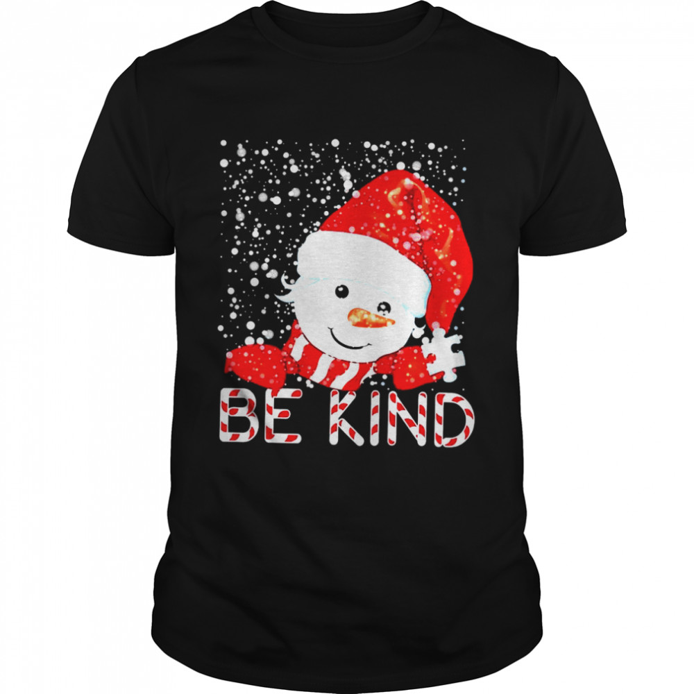 Santa Snowman Be Kind Christmas  Classic Men's T-shirt