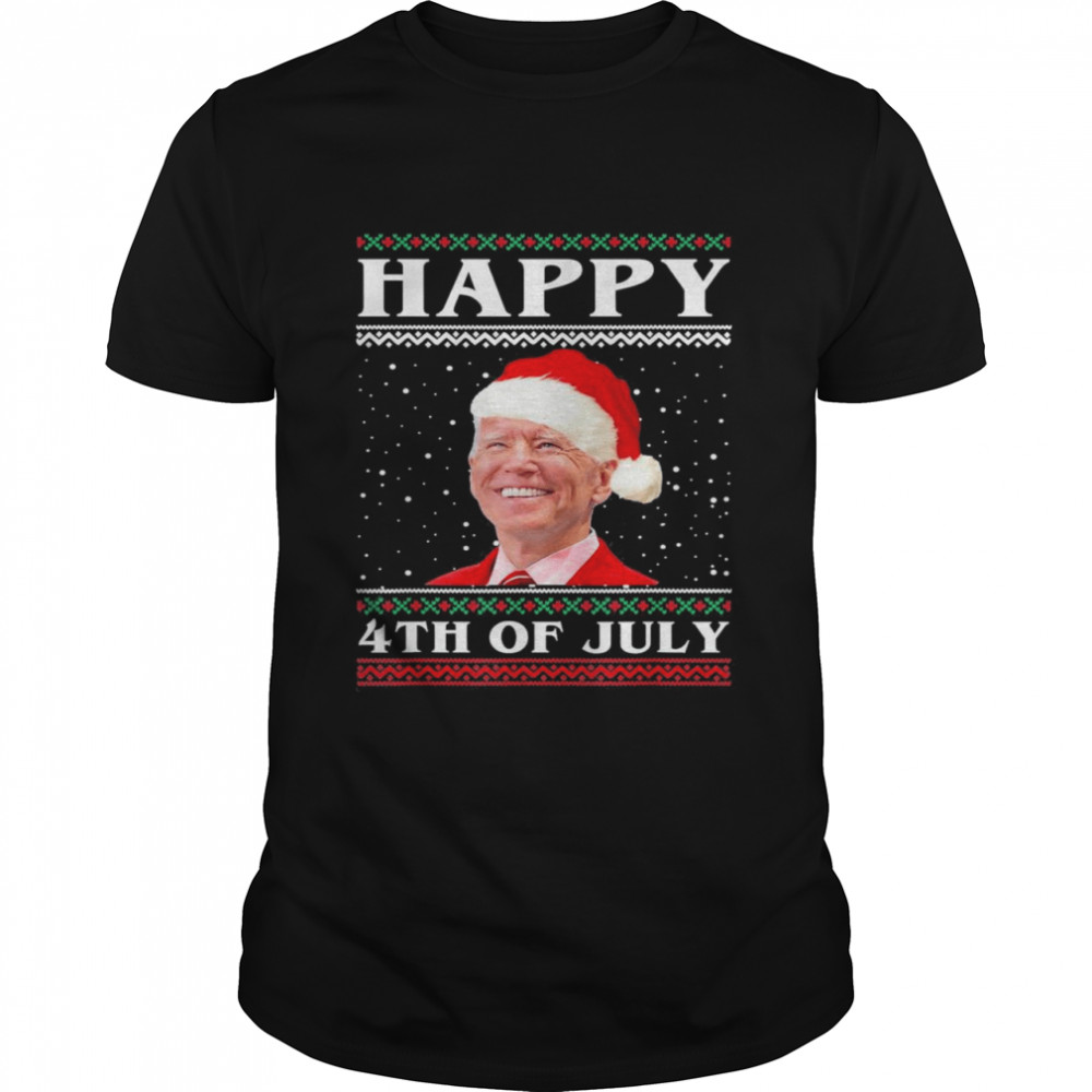 Happy 4th of July Biden Santa Ugly Christmas T- Classic Men's T-shirt
