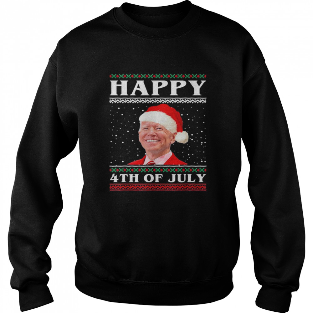 Happy 4th of July Biden Santa Ugly Christmas T- Unisex Sweatshirt
