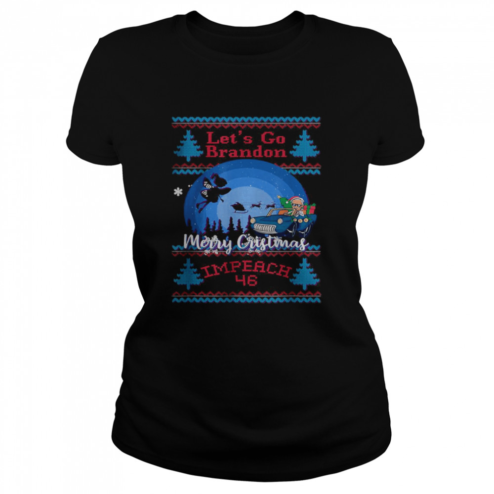 Jingle Joe Biden Santa Impeach 46 Go Brandon USA Christmas T- Classic Women's T-shirt