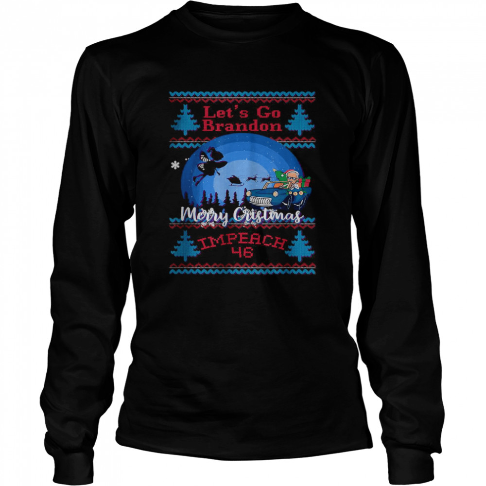 Jingle Joe Biden Santa Impeach 46 Go Brandon USA Christmas T- Long Sleeved T-shirt