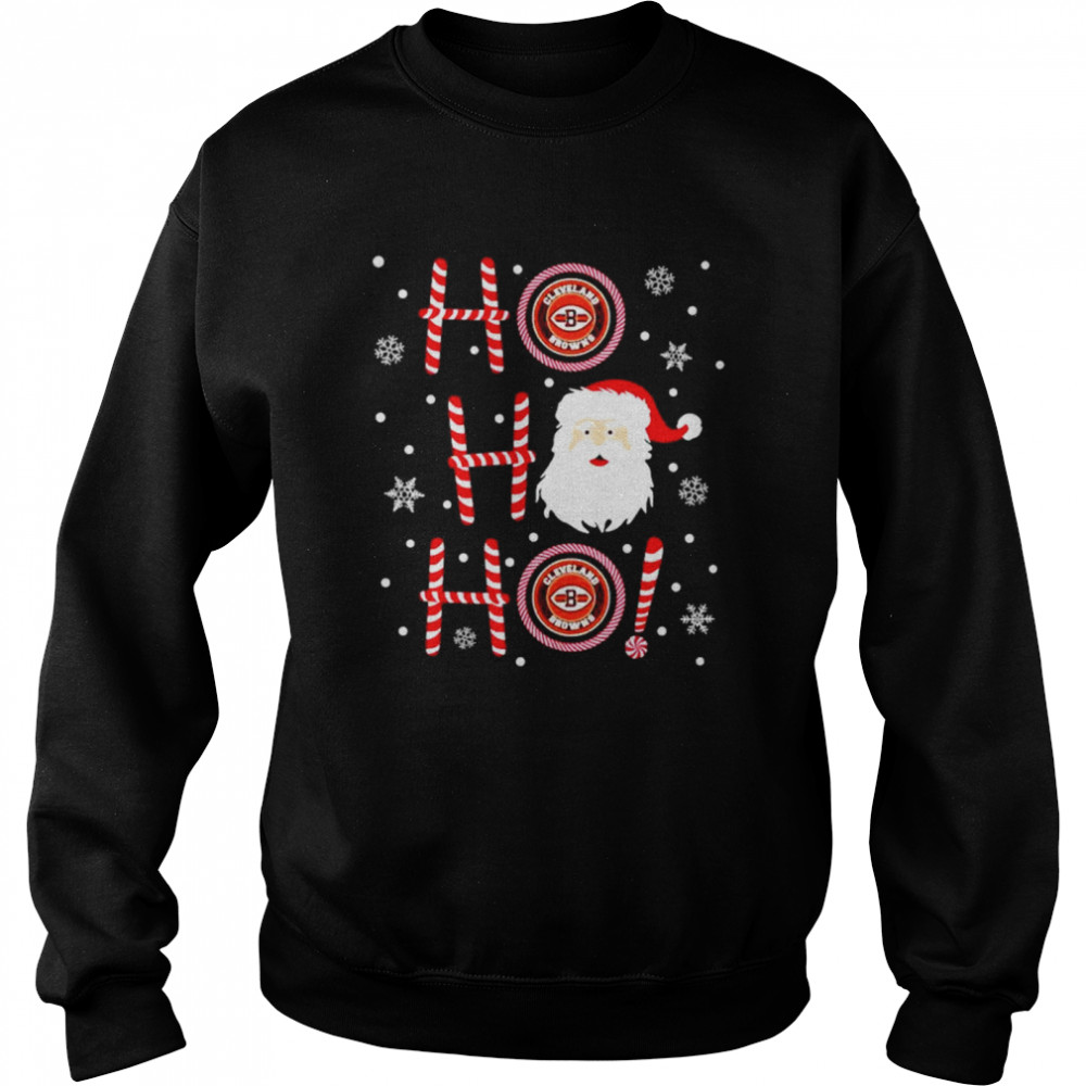 Santa Ho Ho Ho Cleveland Browns Christmas shirt Unisex Sweatshirt