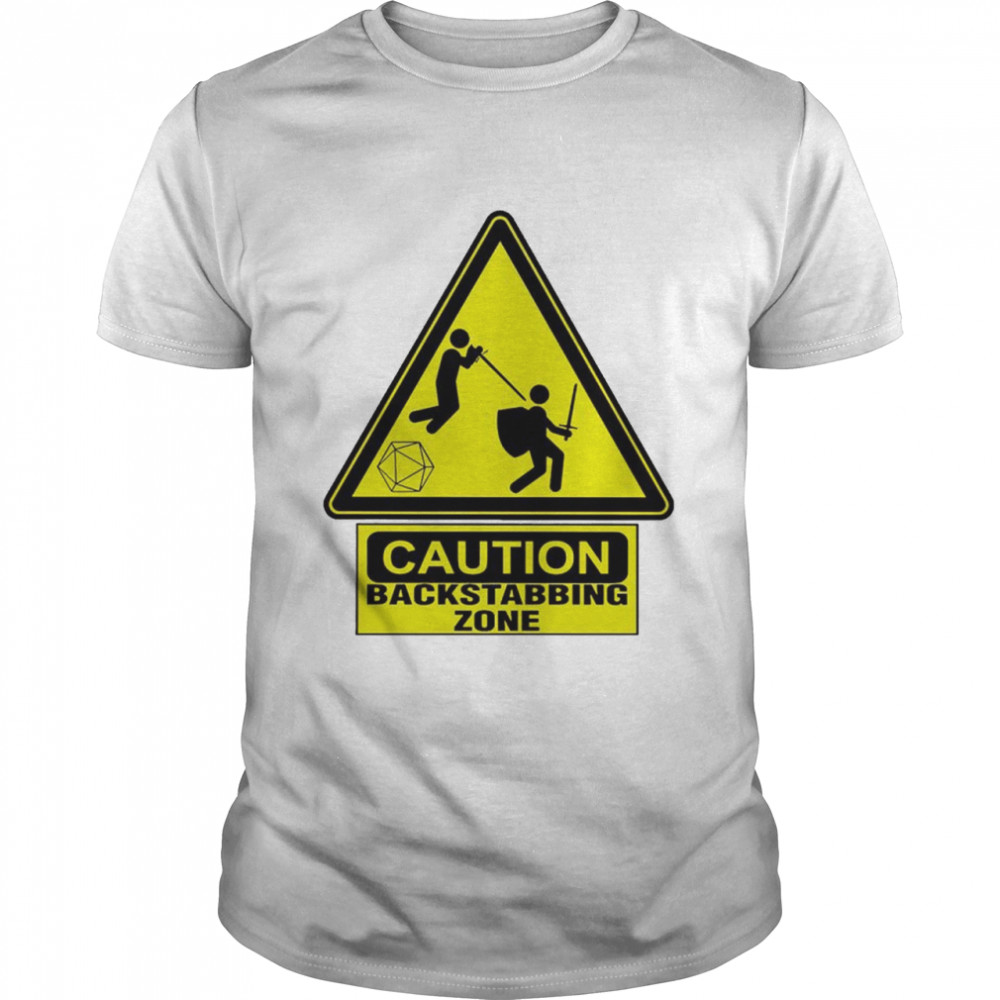 Caution Backstabbing Zone  Classic Men's T-shirt