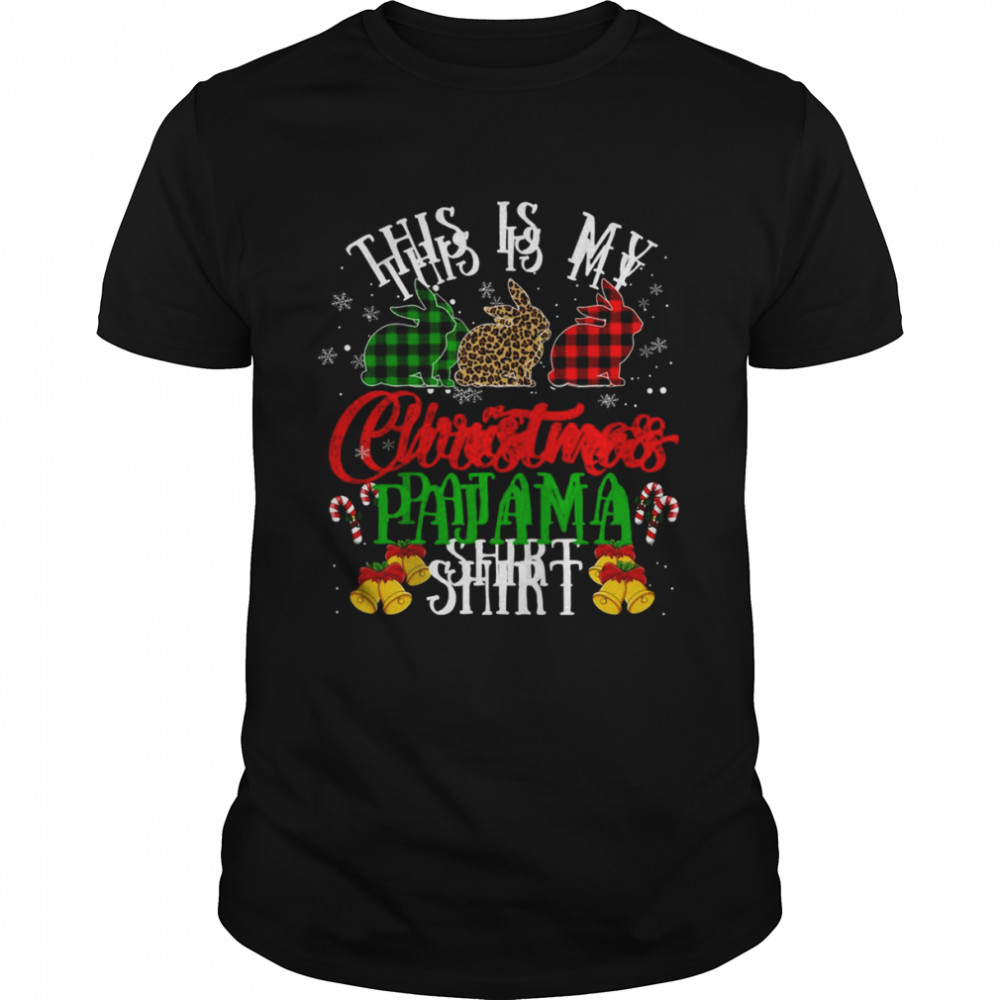This Is My Christmas Pajama Bunny Xmas Tree Animals  Classic Men's T-shirt