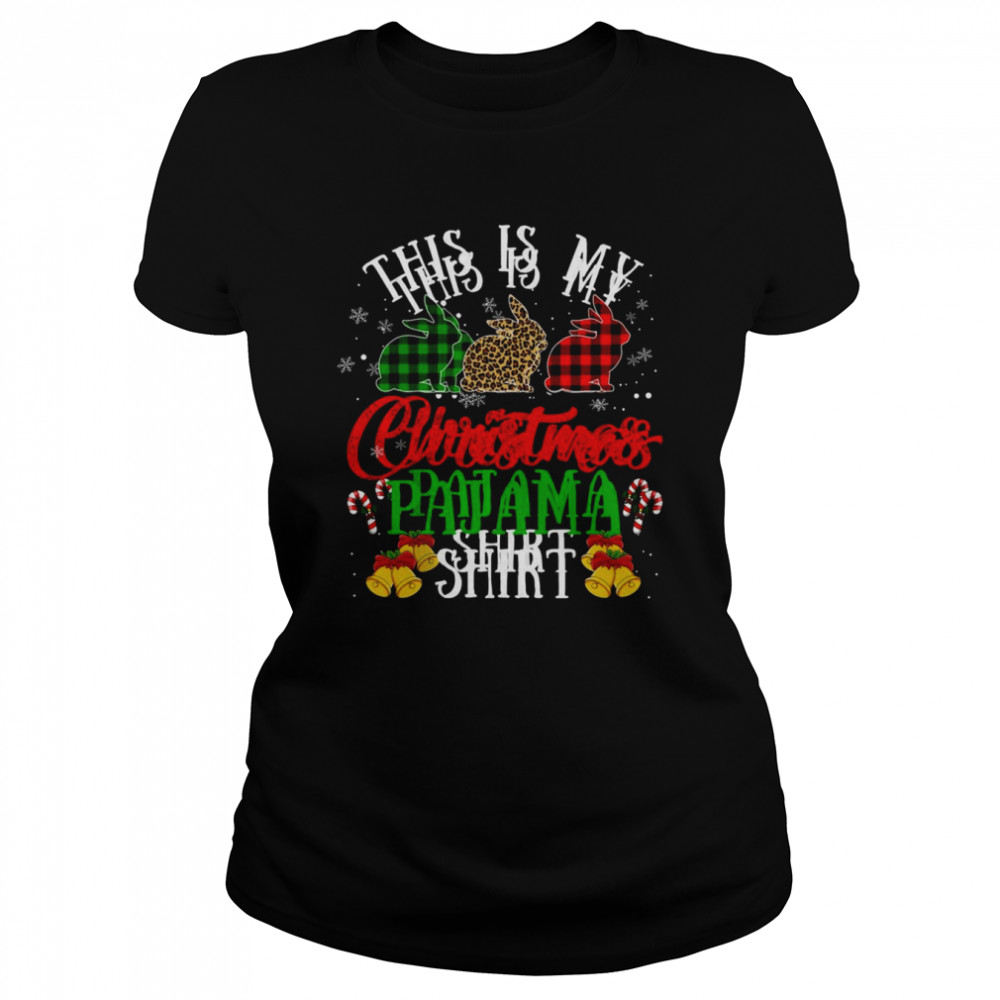 This Is My Christmas Pajama Bunny Xmas Tree Animals  Classic Women's T-shirt