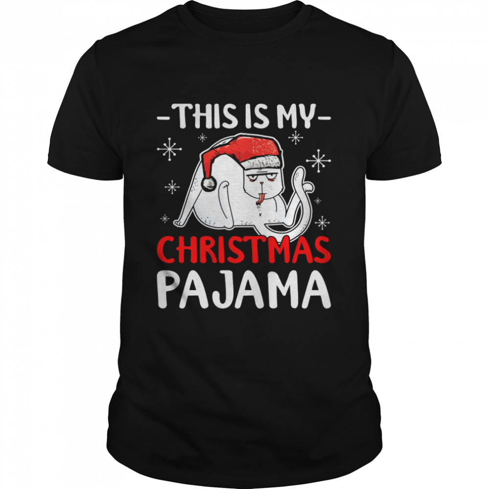 Cat Christmas This Is My Christmas Pajama  Classic Men's T-shirt