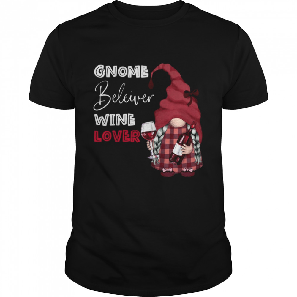 Gnome Believer Wine Tomte Scandinavian Garden Gnome  Classic Men's T-shirt