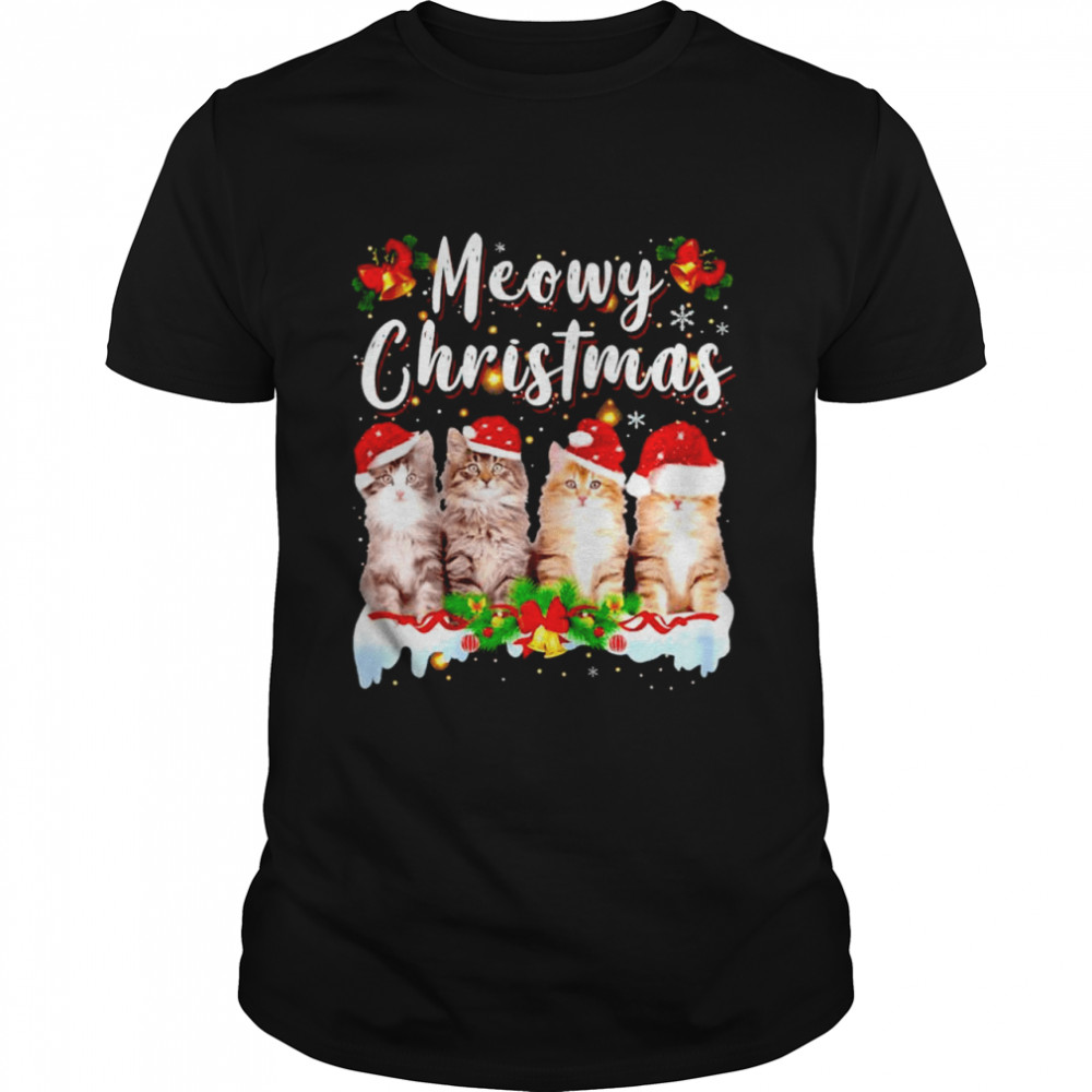 Cat Meowy Family Matching Christmas Pajamas Santa Cats shirt