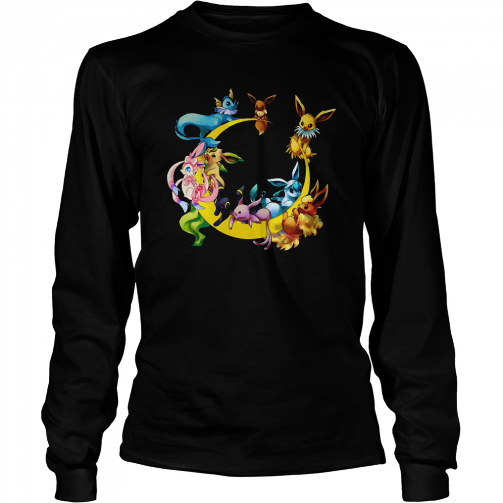 Eevees evolutions pokemon looking the moon shirt, hoodie, tank top and  sweater