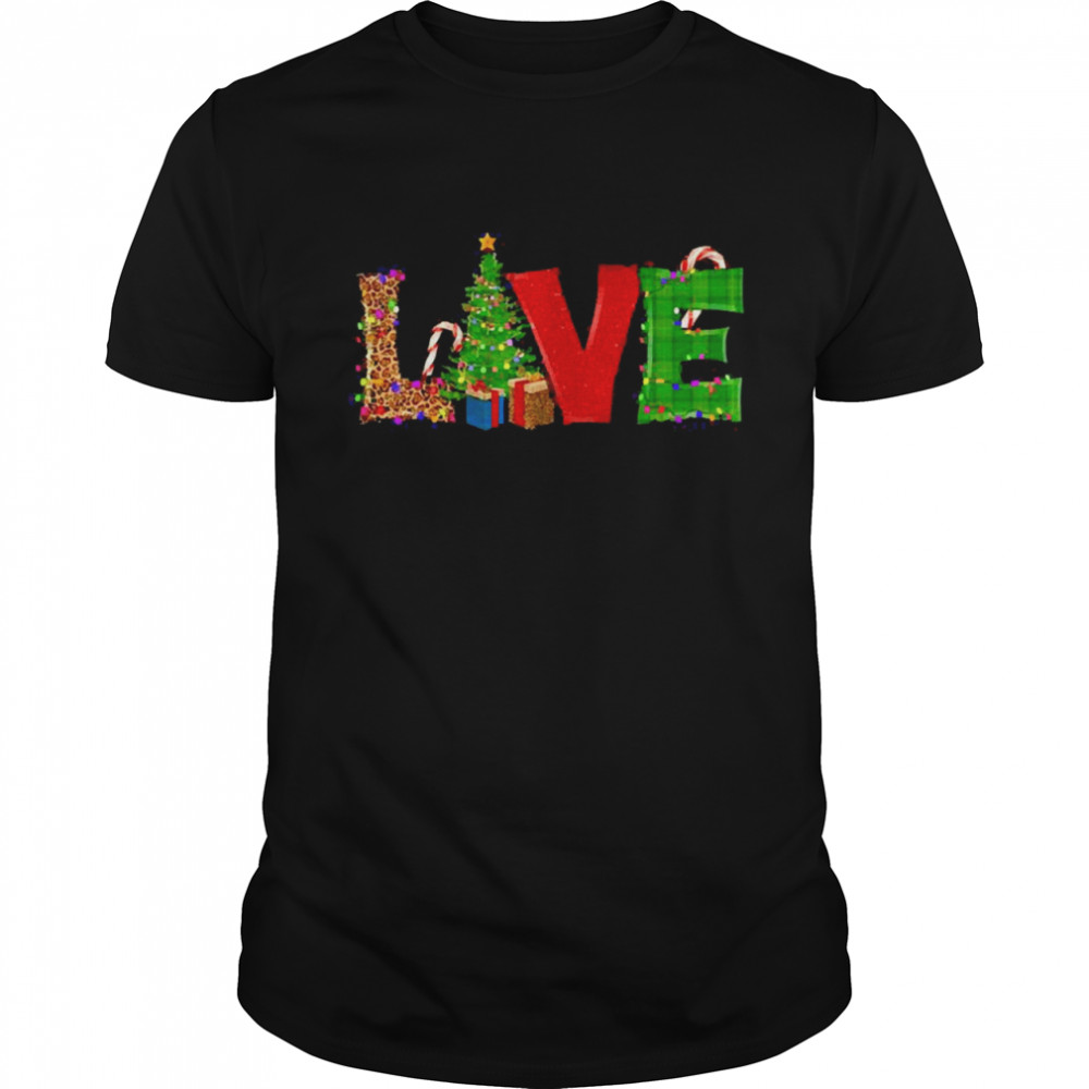 Liebe mit dekorativen Weihnachtsbuchstaben Grafik Sweater Classic Men's T-shirt