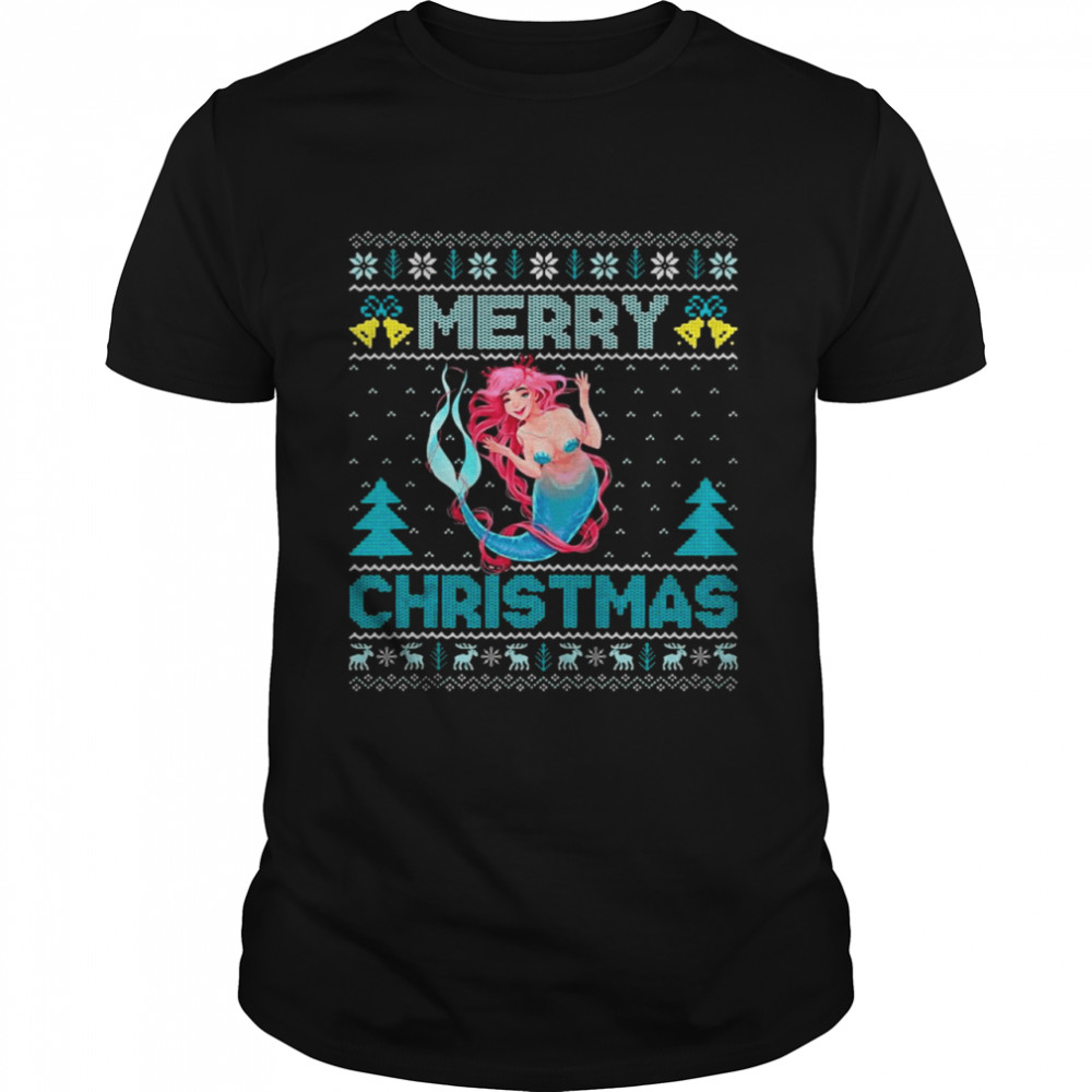Mermaid Lover Women Girls Ugly Mermaid Christmas Sweater Classic Men's T-shirt