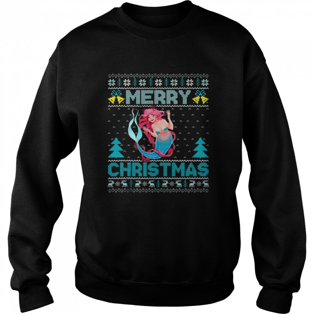 Mermaid Lover Women Girls Ugly Mermaid Christmas Sweater Unisex Sweatshirt