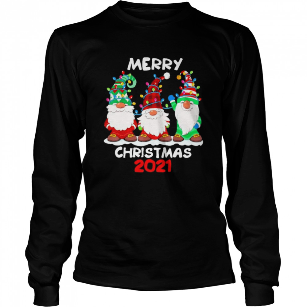 Merry Christmas 2021 Gnomies Lights shirt Long Sleeved T-shirt