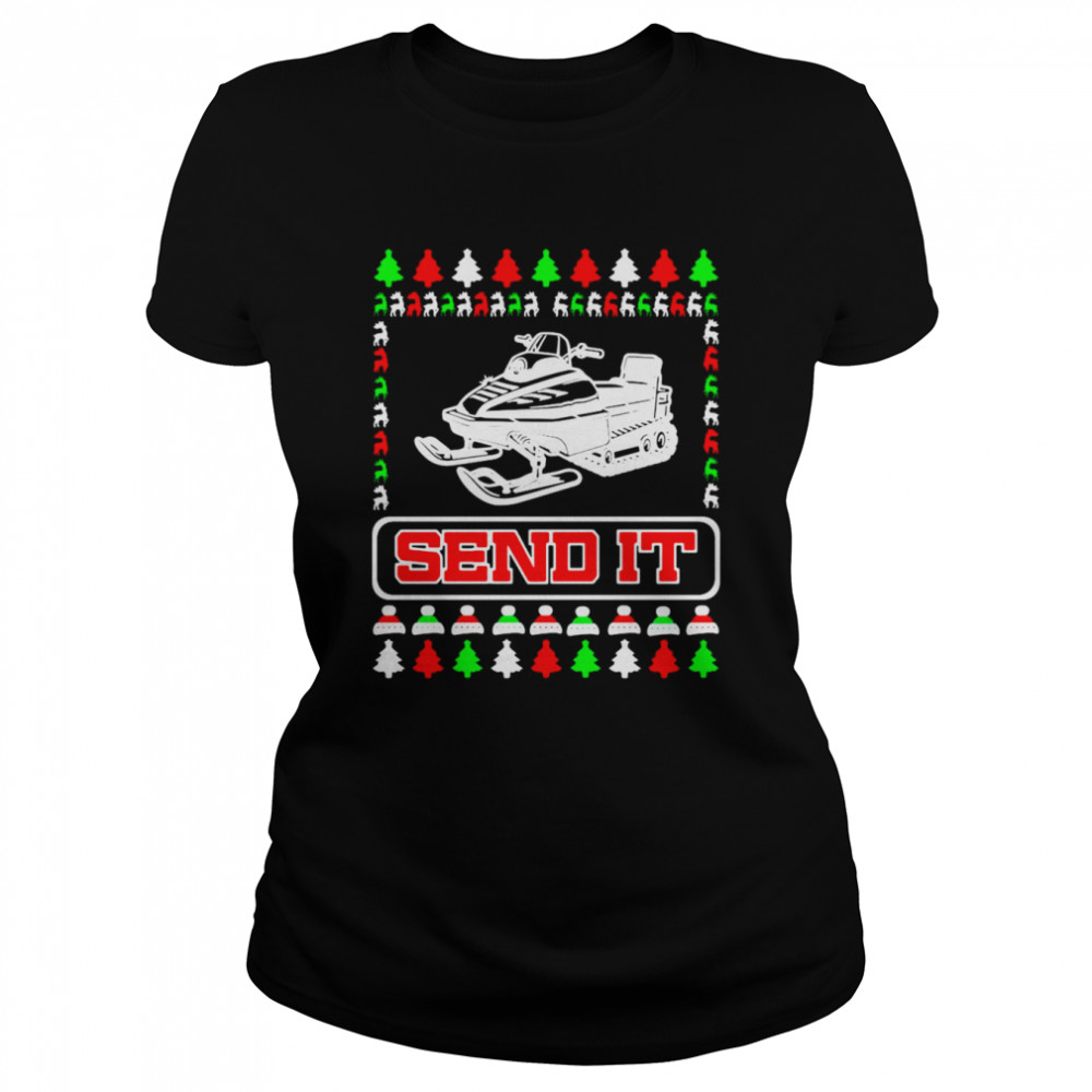 Send It Christmas Snowmobile Xmas Snow Machine Snowmobile Sweater Classic Women's T-shirt