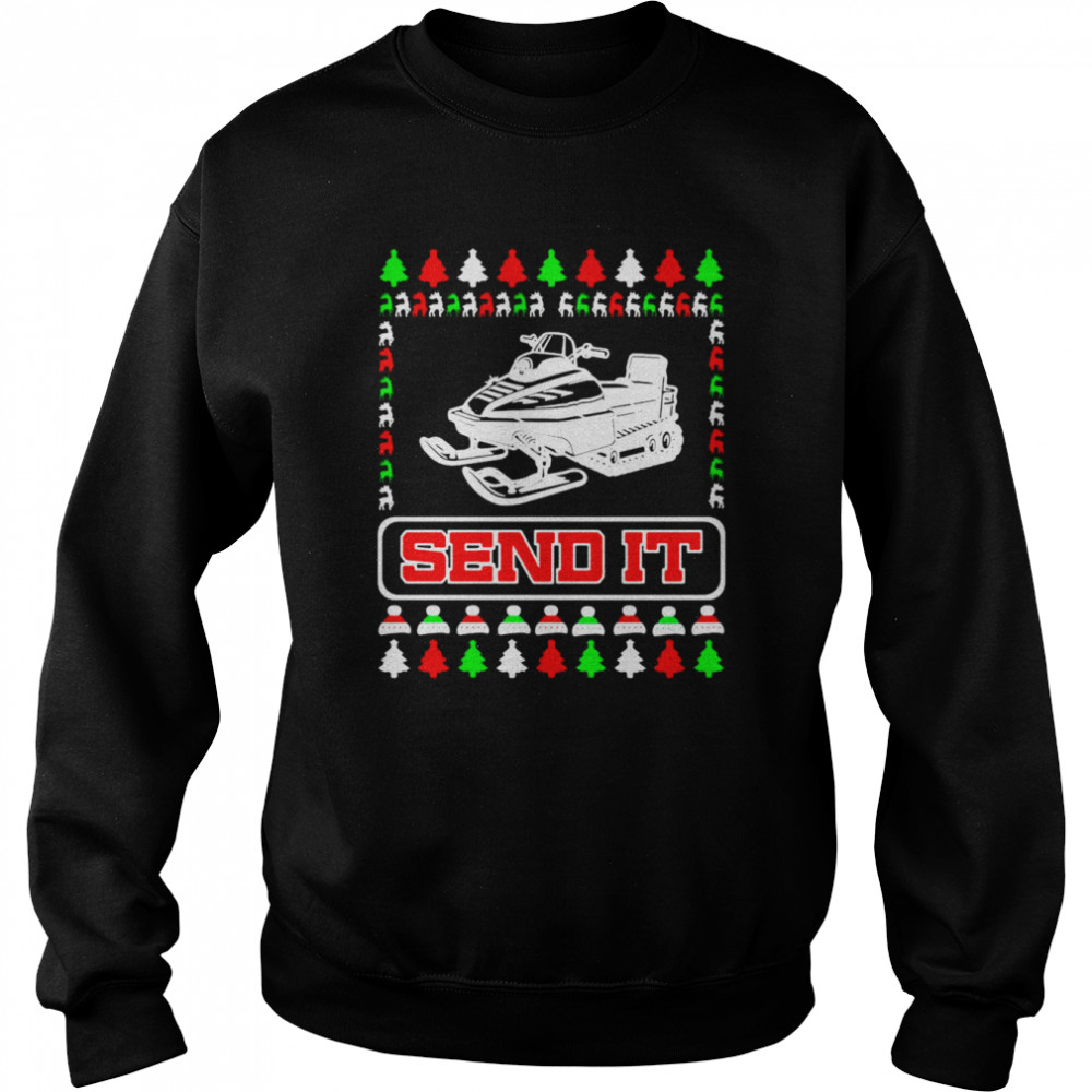 Send It Christmas Snowmobile Xmas Snow Machine Snowmobile Sweater Unisex Sweatshirt