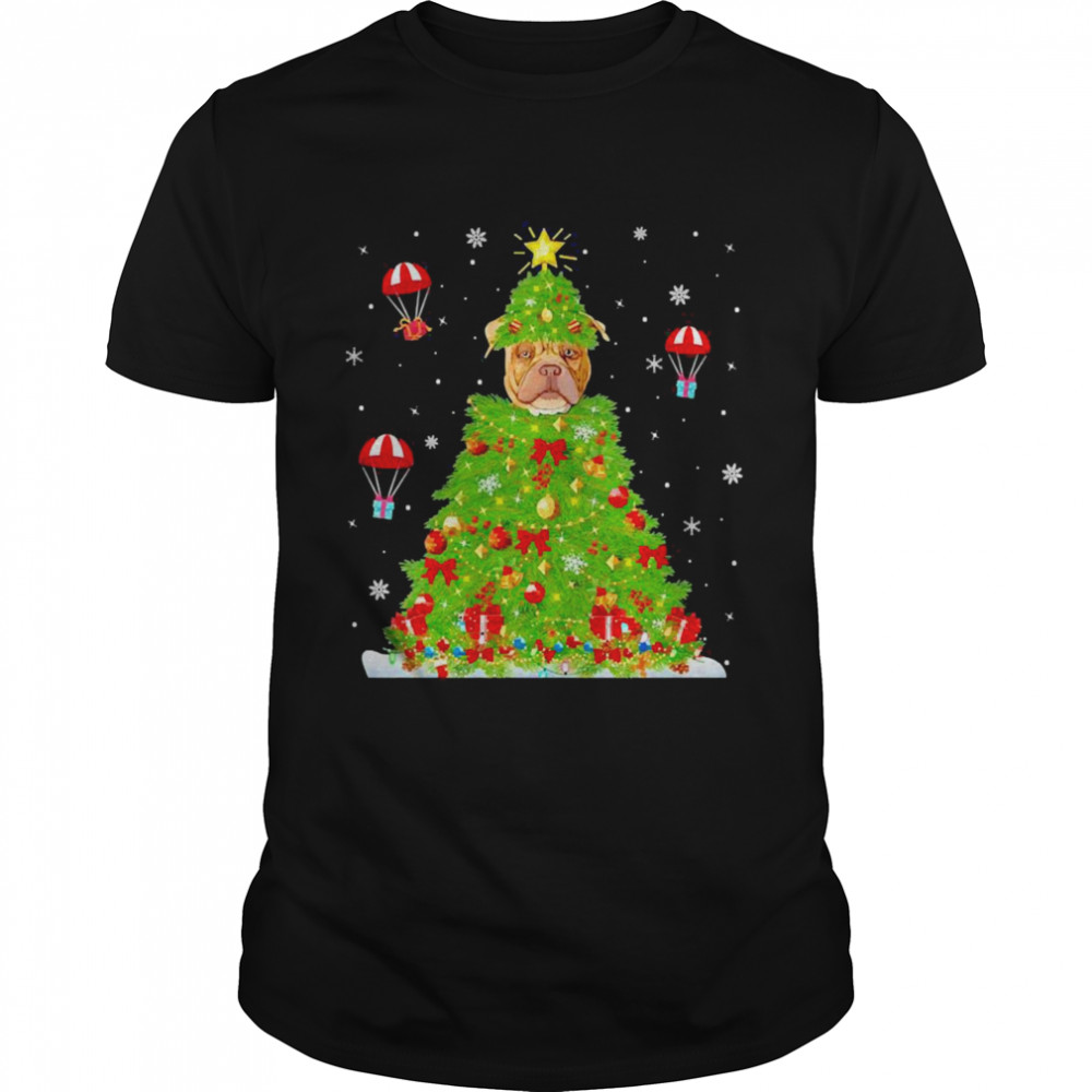 Xmas Lights Matching Family Merle Dog Christmas Tree Sweater Shirt