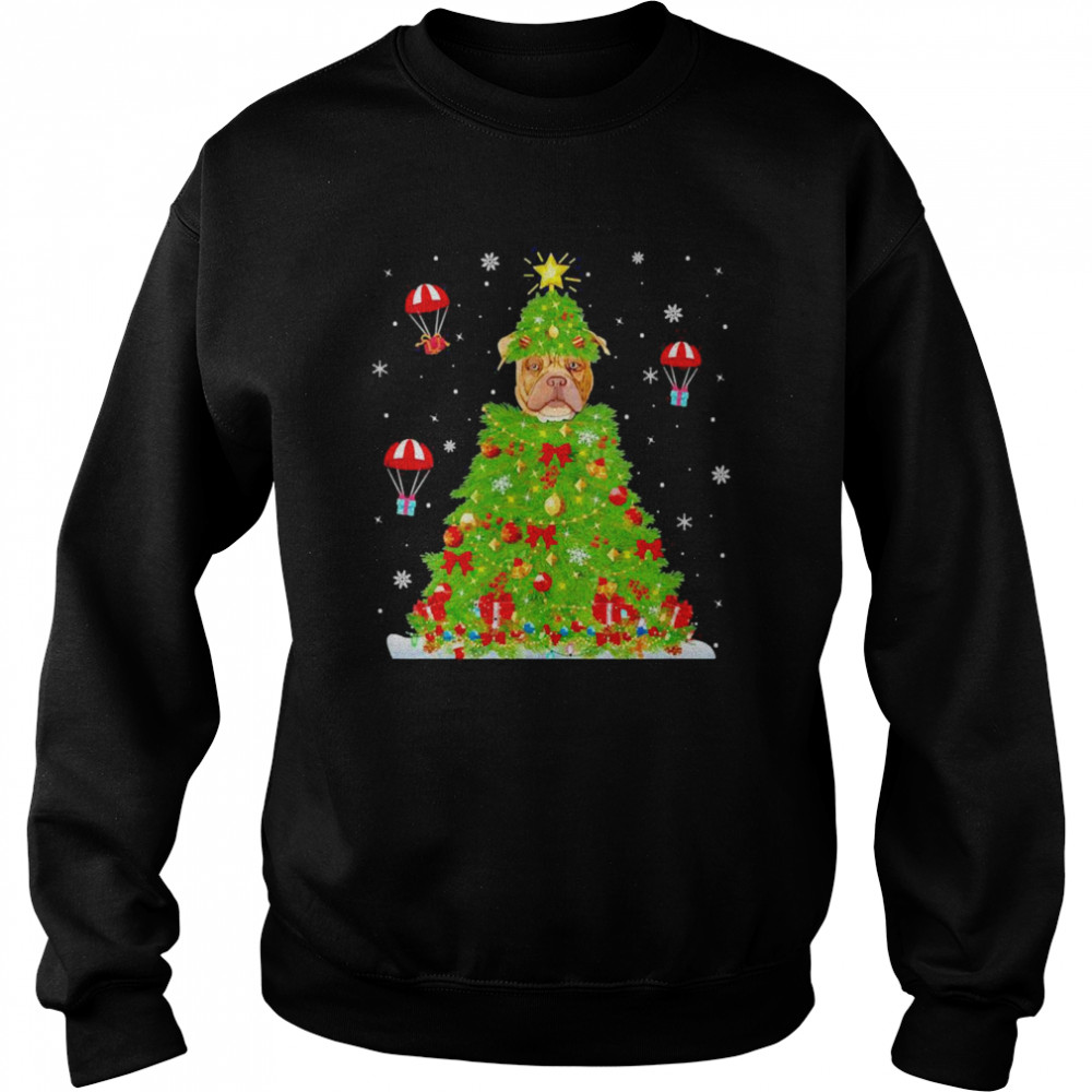Xmas Lights Matching Family Merle Dog Christmas Tree Sweater Unisex Sweatshirt