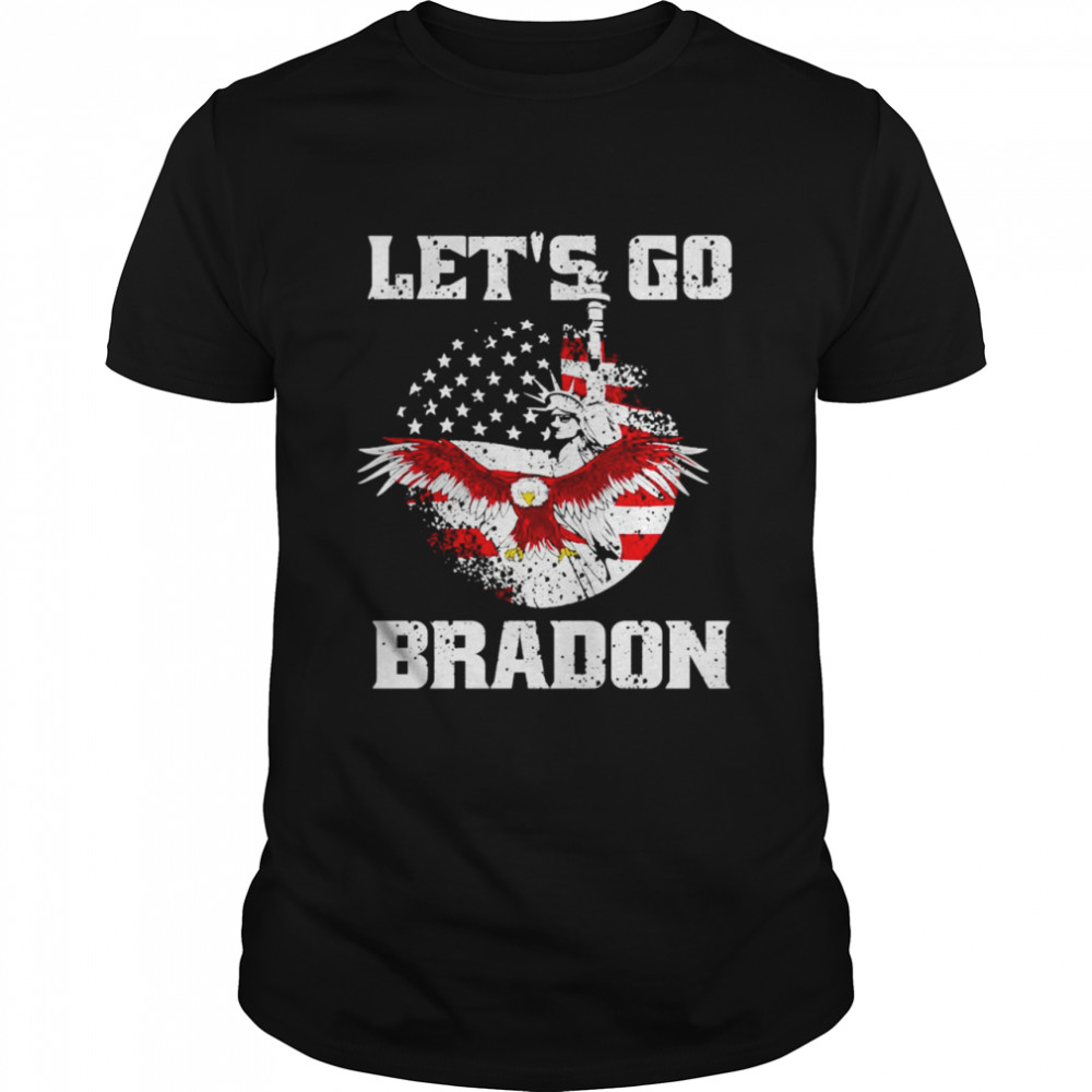 Eagle and Statue Of Liberty let’s go brandon anti Biden shirt Classic Men's T-shirt