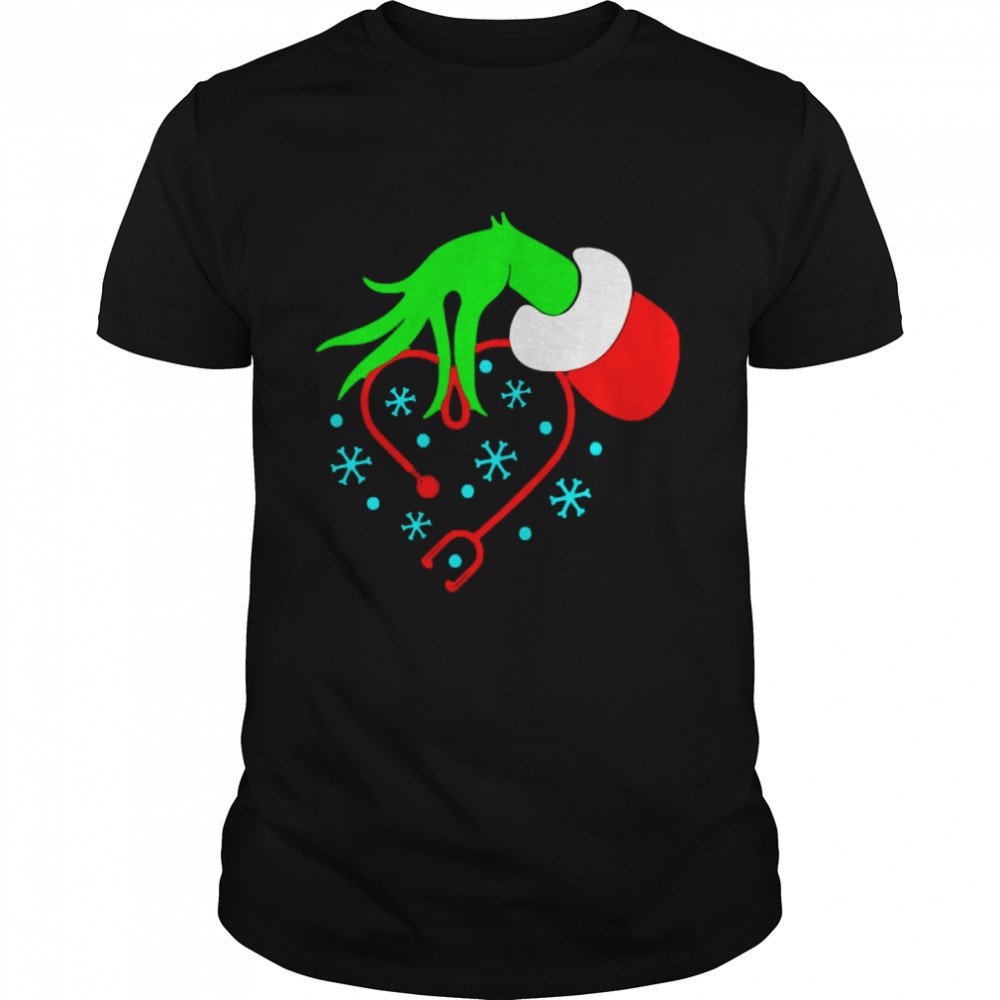 Grinch’s Nurse Stethoscope Christmas Sweater  Classic Men's T-shirt