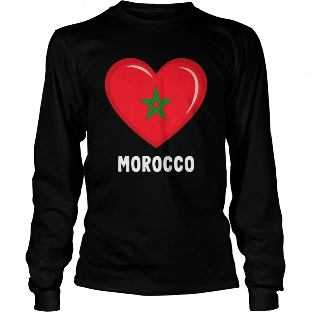 Morocco flag love heart hoodie