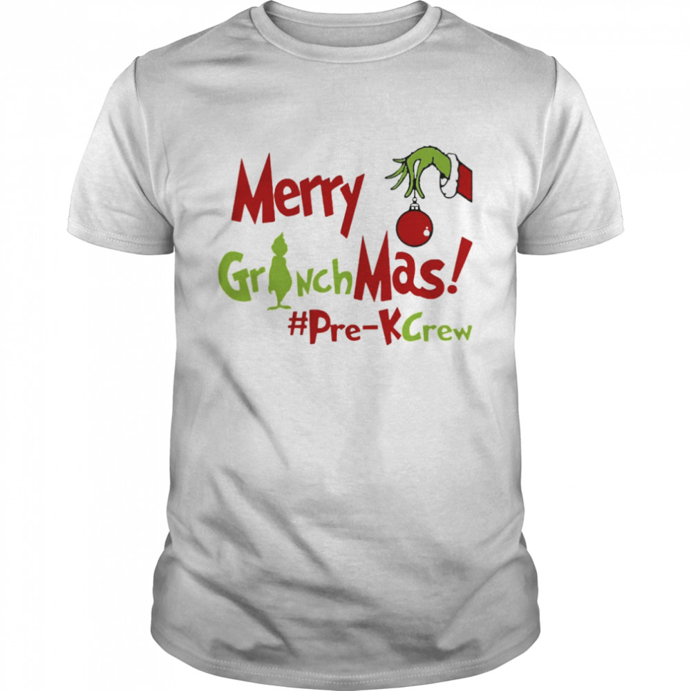 Merry Grinchmas Pre-K Crew Teacher Christmas Sweater Shirt