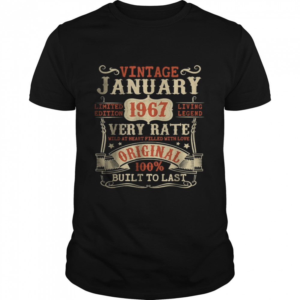 55 Year Old 55th Birthday Gifts Vintage January 1967 T- Classic Men's T-shirt
