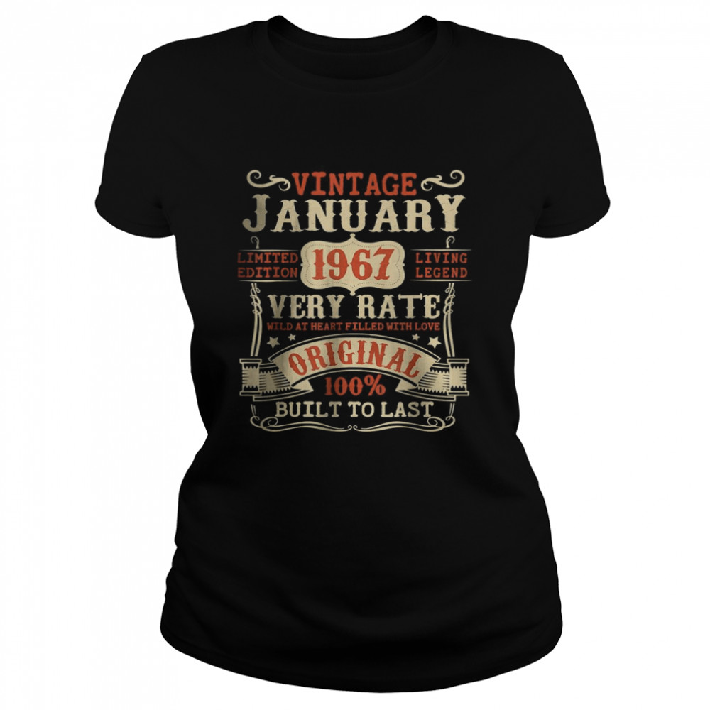 55 Year Old 55th Birthday Gifts Vintage January 1967 T- Classic Women's T-shirt