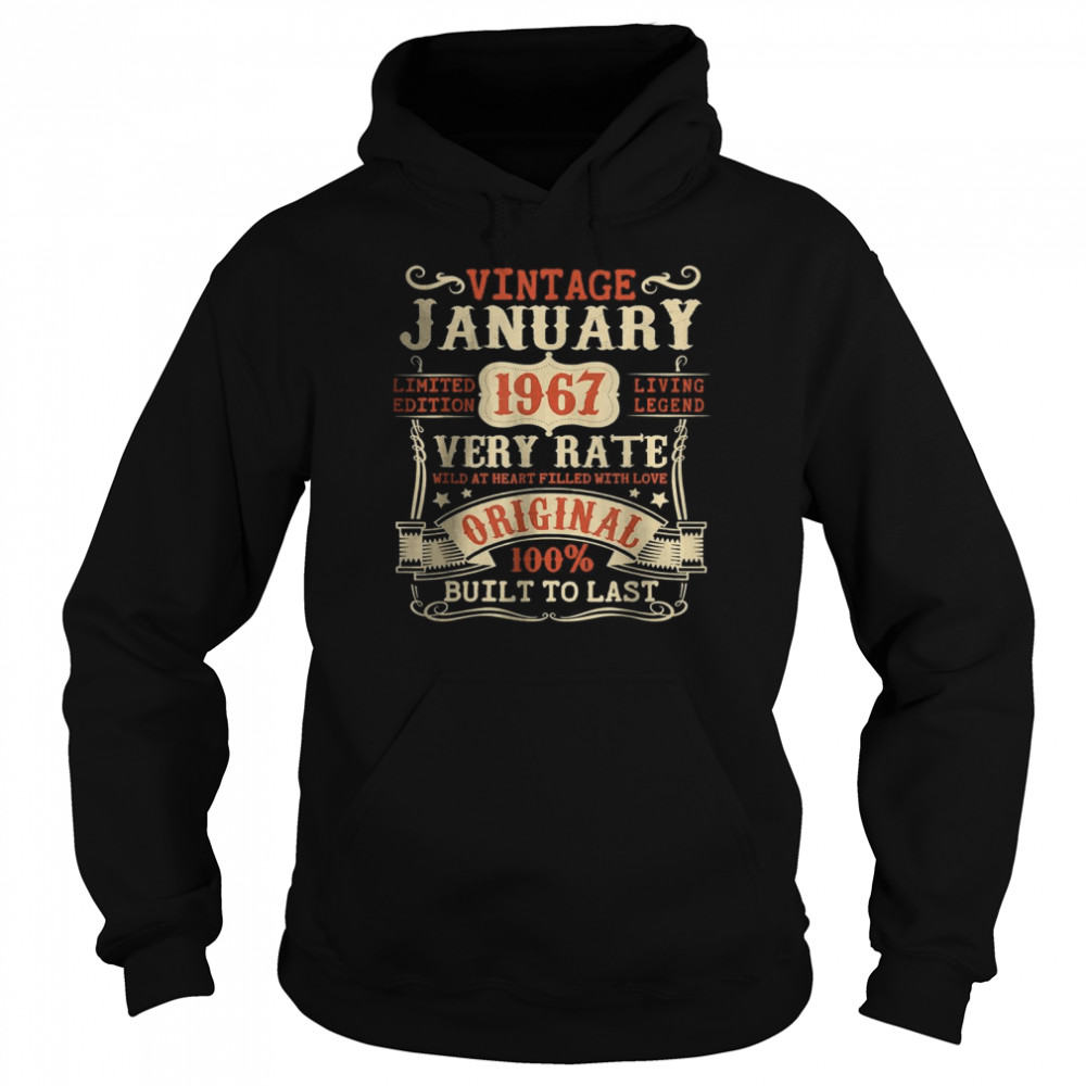 55 Year Old 55th Birthday Gifts Vintage January 1967 T- Unisex Hoodie