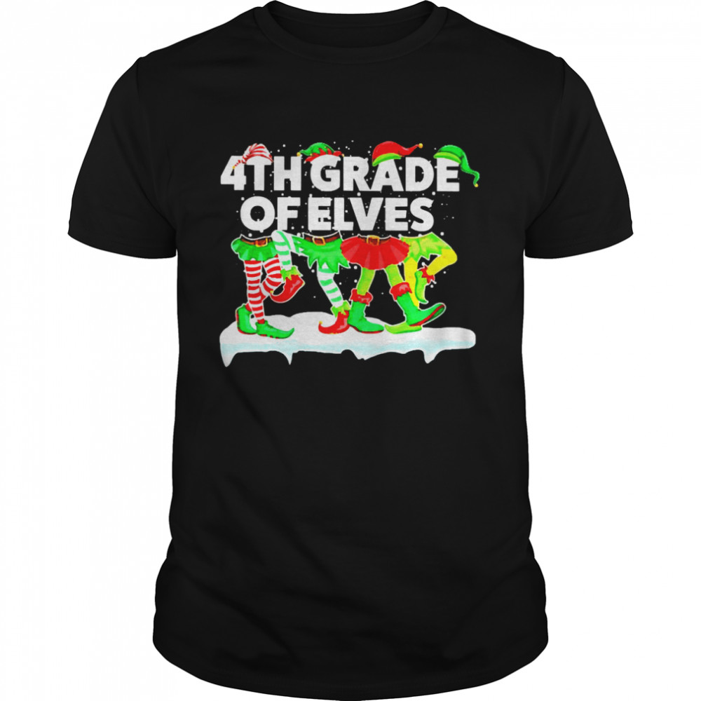 Grinch ELF Squad 4th Grade Of Elves Christmas Sweater Shirt