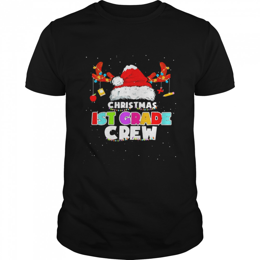 Santa Hat Christmas 1st Grade Crew Sweater  Classic Men's T-shirt