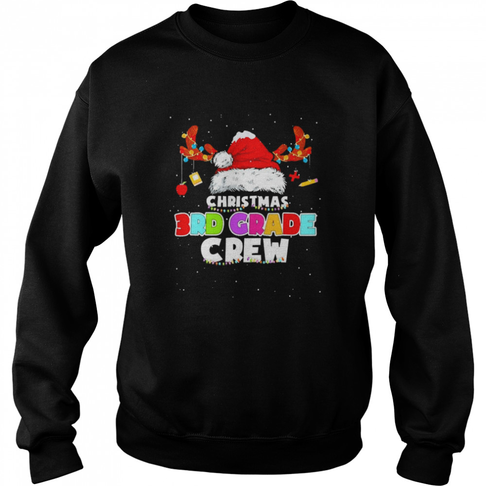 Santa Hat Christmas 3rd Grade Crew Sweater  Unisex Sweatshirt