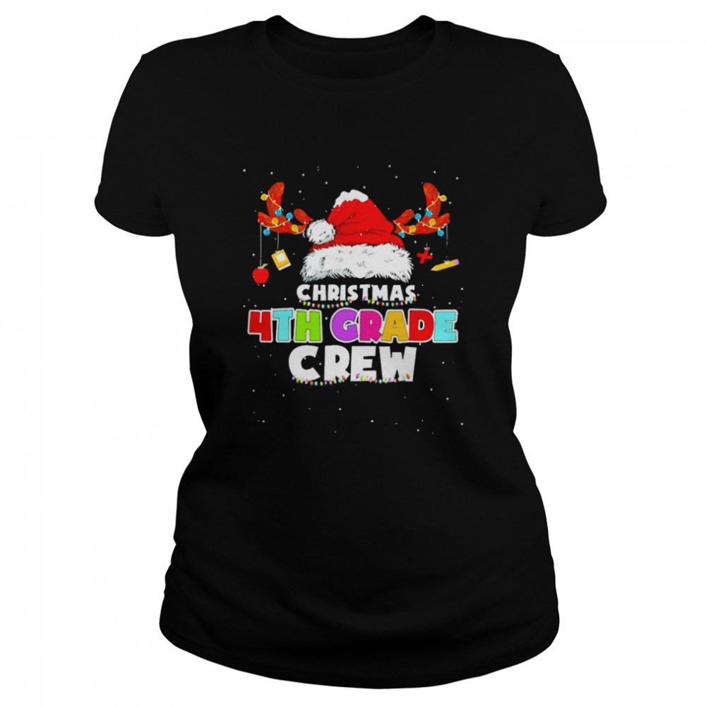 Santa Hat Christmas 4th Grade Crew Sweater  Classic Women's T-shirt