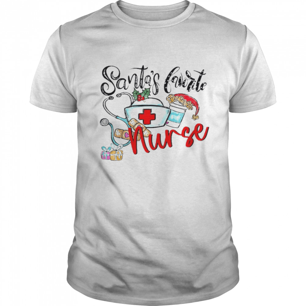 Santa’s Favorite Nurse Merry Christmas Shirt
