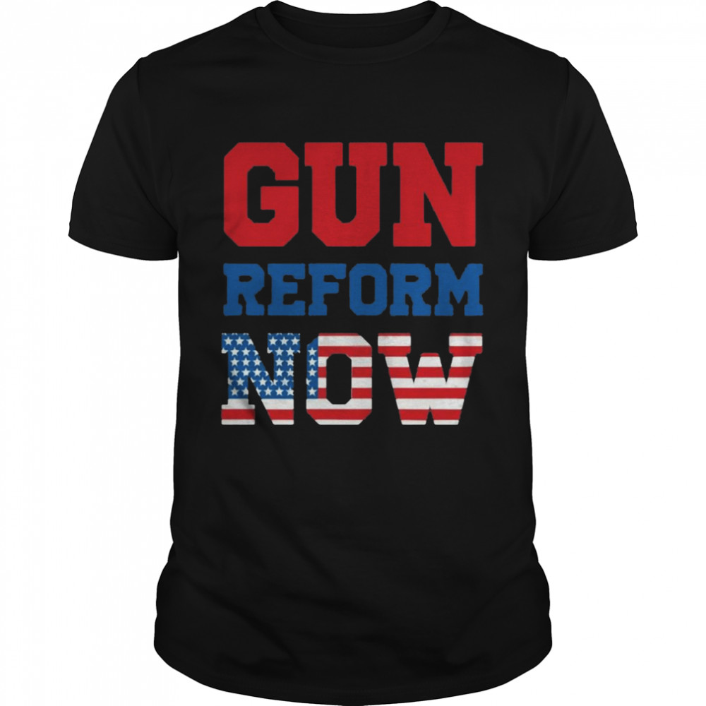 American Flag Gun Reform Now  Classic Men's T-shirt