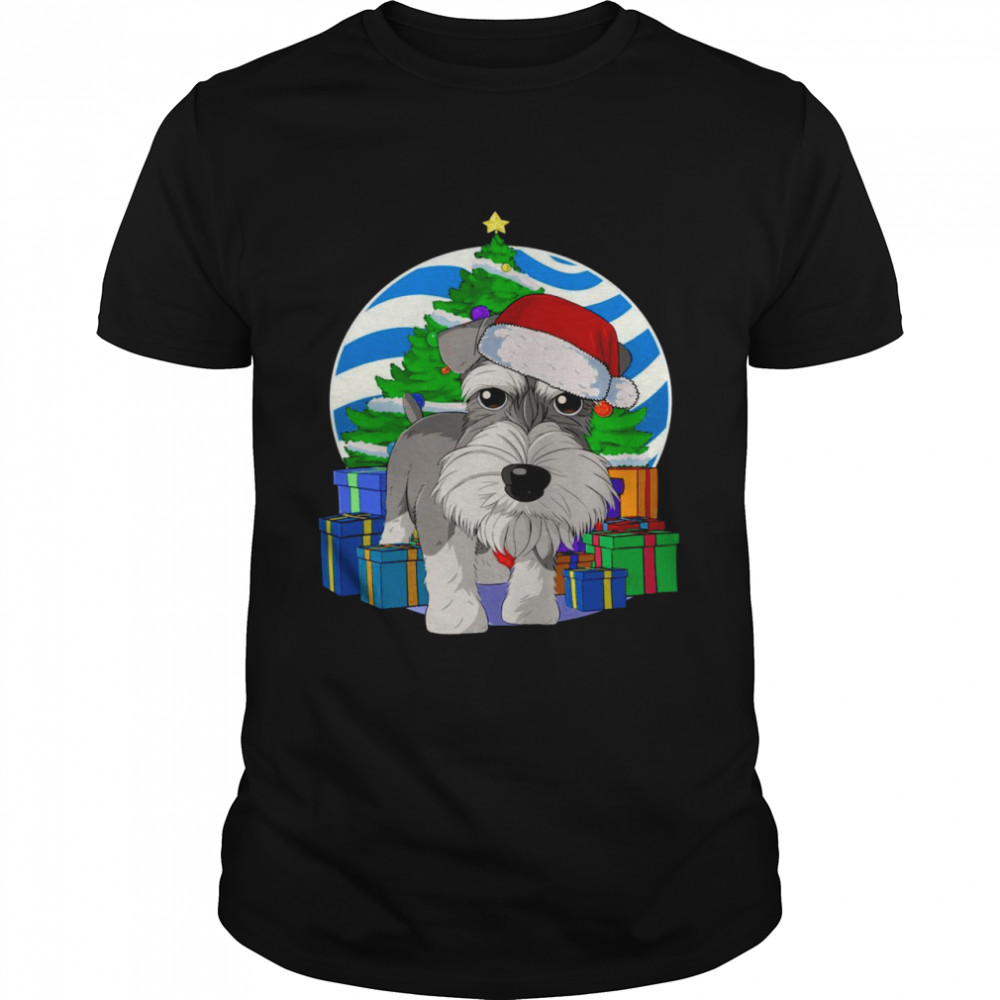 Miniature Schnauzer Dog Santa Christmas Tree Decor Shirt