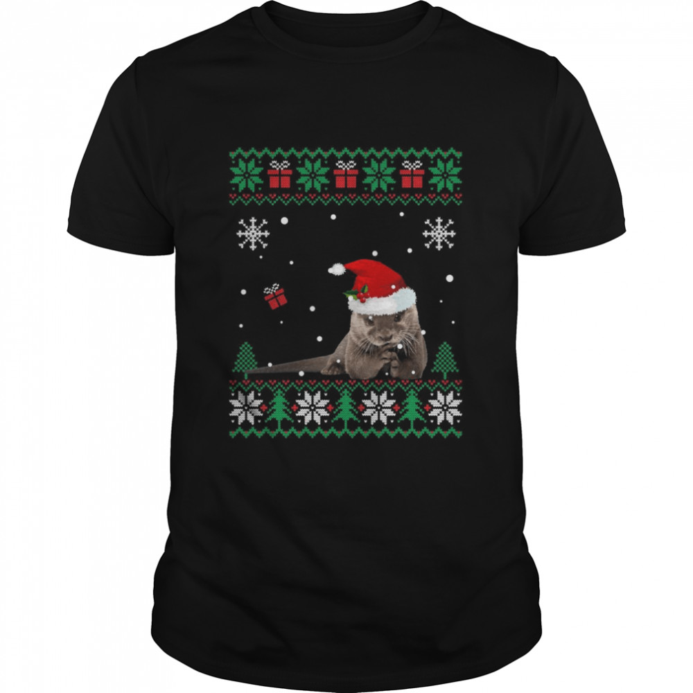 Ugly Christmas Pajama Otter Animals Shirt