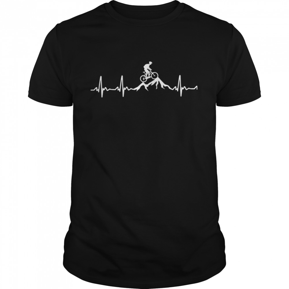 MOUNTAIN BIKE HEARTBEAT MTB BIKE  Classic Men's T-shirt
