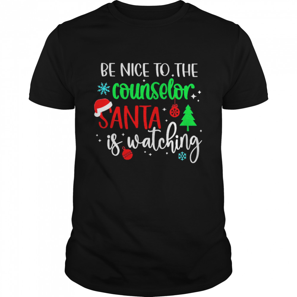 Be Nice To The Counselor Santa Is Watching Christmas Sweater  Classic Men's T-shirt