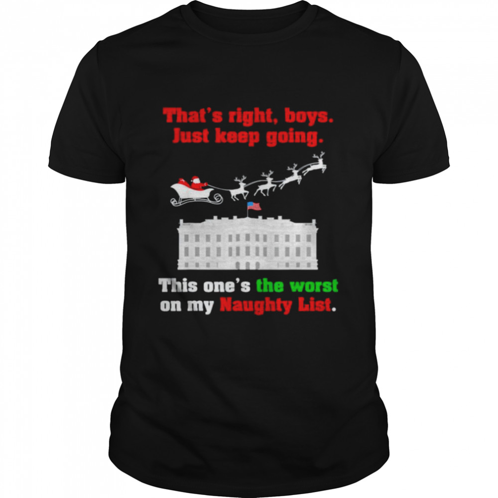 That’s right boys just keep going this one’s the worst on my naughty list shirt