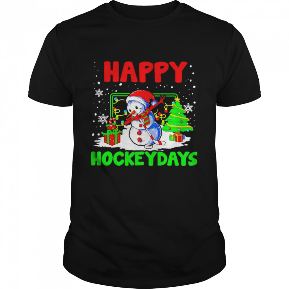 Snowman happy hockeydays Christmas shirt Classic Men's T-shirt